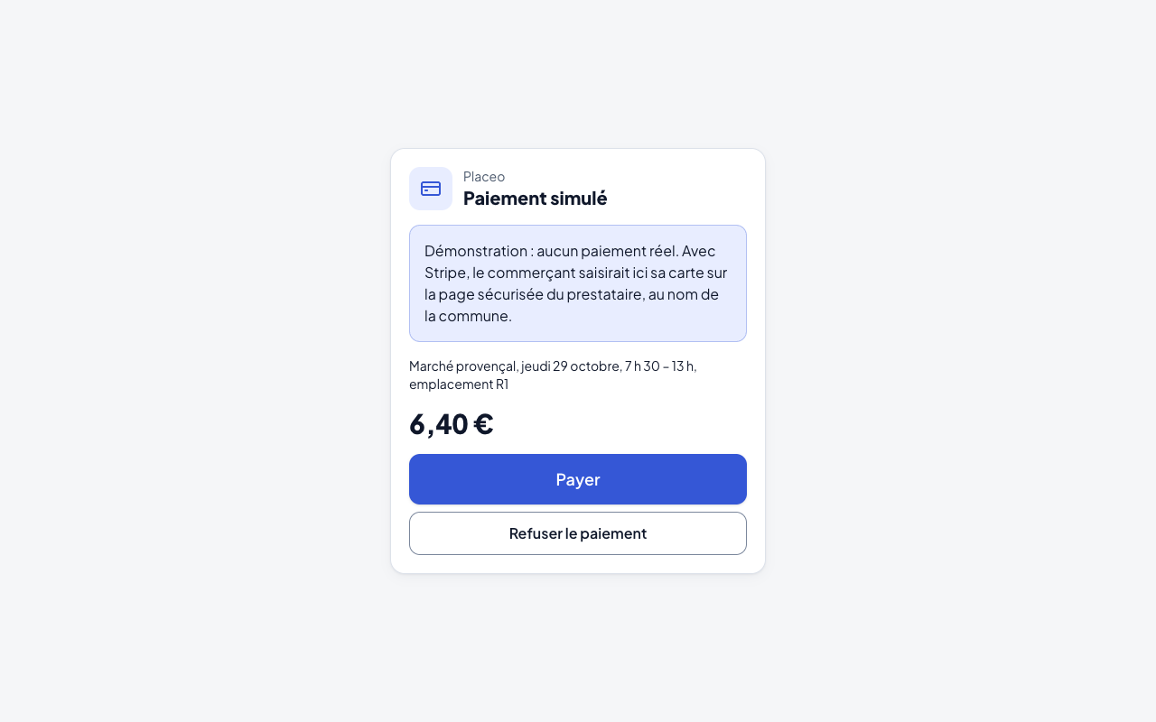 Page de paiement par carte